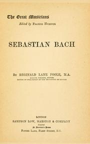 Cover of: Sebastian Bach by Reginald Lane Poole