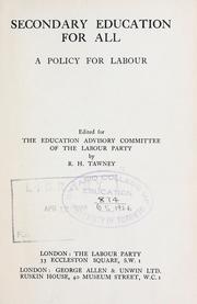Cover of: Secondary education for all: a policy for labour