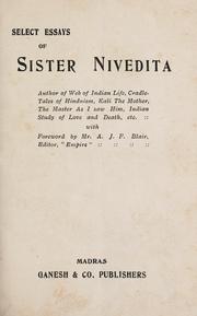 Cover of: Select essays of sister Nivedita.: Foreword by A.J.F. Blair.