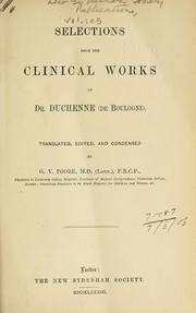 Cover of: Selections from the clinical works of Dr. Cuchenne (de Boulogne).: Tr., ed., and condensed by G.V. Poore