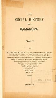 Cover of: The social history of Kamarupa. by Nagendranath Vasu