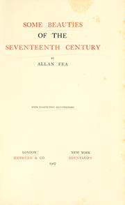 Cover of: Some beauties of the seventeenth century