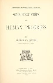Cover of: Some first steps in human progress. by Frederick Starr