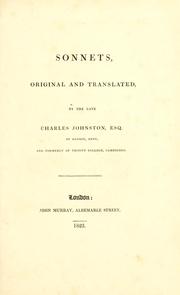Cover of: Sonnets, original and translated