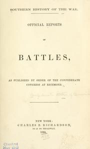 Cover of: Southern history of the war. by Confederate States of America. War Dept.