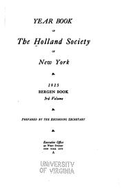 Cover of: Year Book of the Holland Society of New-York
