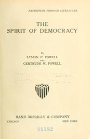 Cover of: The spirit of democracy
