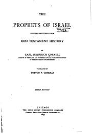 Cover of: The Prophets of Israel: Popular Sketches from Old Testament History by Carl Heinrich Cornill ... by Carl Heinrich Cornill