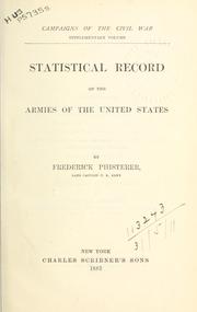 Cover of: Statistical record of the armies of the United States. by Frederick Phisterer