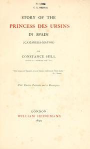 Cover of: Story of the Princess des Ursins in Spain (camareramayor).