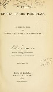 Cover of: St. Paul's Epistle to the Philippians by Joseph Barber Lightfoot