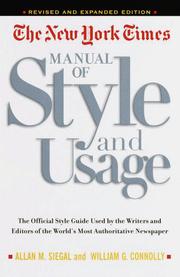 Cover of: The New York times manual of style and usage