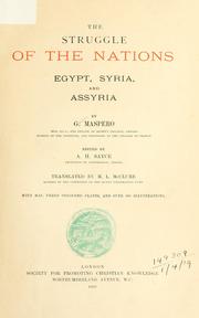 Cover of: struggle of the nations - Egypt, Syria, and Assyria