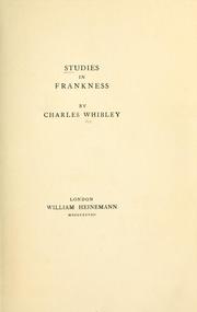 Cover of: Studies in frankness.