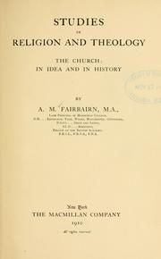 Cover of: Studies in religion and theology.: The church: in idea and in history.