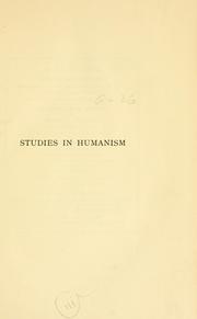 Cover of: Studies in humanism
