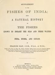 Cover of: Supplement to The fishes of India: being a natural history of the fishes known to inhabit the seas and fresh waters of India, Burma, and Ceylon.