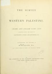 The survey of western Palestine by Claude Reignier Conder