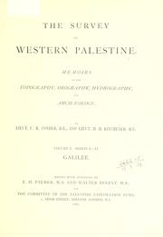 Cover of: The survey of western Palestine by Claude Reignier Conder