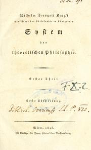 Cover of: System der theoretischen Philosophie.