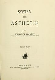 Cover of: System der Ästhetik.