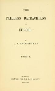 Cover of: tailless batrachians of Europe