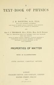 Cover of: A text-book of physics by J. H. Poynting