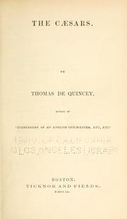 Cover of: The Caesars. by Thomas De Quincey