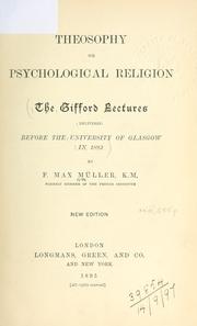 Cover of: Theosophy or psychological religion. by F. Max Müller