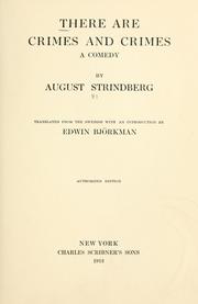 Cover of: There are crimes and crimes by August Strindberg