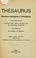 Cover of: Thesaurus litteraturae mycologicae et lichenologicae