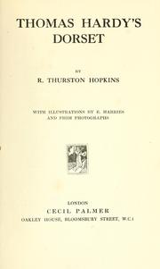 Cover of: Thomas Hardy's Dorset