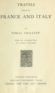 Cover of: Travels through France and Italy by Tobias Smollett