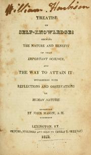 Cover of: A treatise on self-knowledge by John Mason