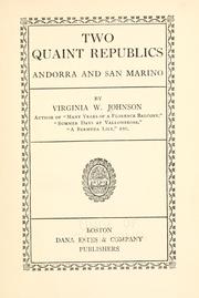 Cover of: Two quaint republics, Andorra and San Marino