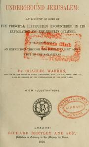 Cover of: Underground Jerusalem by Warren, Charles Sir