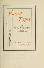 Varied Types by Gilbert Keith Chesterton, edibooks