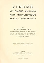 Cover of: Venoms: venomous animals and antivenomous serum-therapeutics