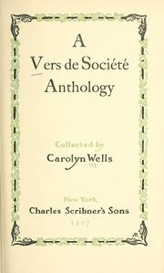 Cover of: A vers de société anthology