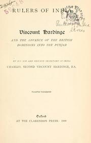 Cover of: Viscount Hardinge and the advance of the British dominions into the Punjab.
