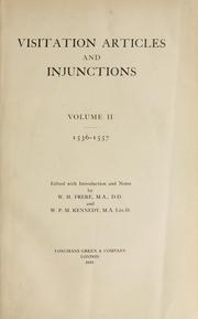 Cover of: Visitation articles and injunctions