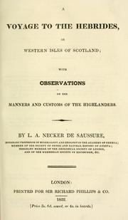 Cover of: voyage to the Hebrides, or western isles of Scotland: with observations on the manners and customs of the Highlanders.