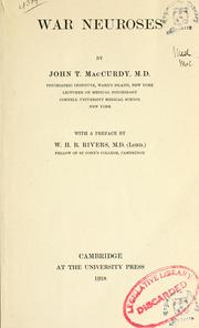Cover of: War neuroses by John Thompson MacCurdy