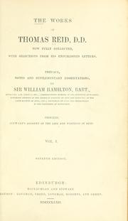 Cover of: The works of Thomas Reid