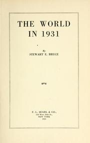 Cover of: The world in 1931