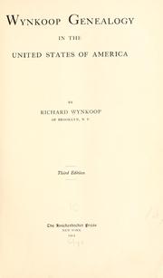 Cover of: Wynkoop genealogy in the United States of America