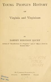 Young people's history of Virginia and Virginians by Dabney Herndon Maury