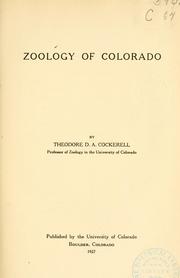 Cover of: Zoology of Colorado