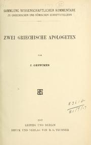 Cover of: Zwei griechische Apologeten.