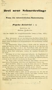 Cover of: Drei neue Schmetterlinge aus der Fauna des Österreichischen Kaiserstaates by Julius Lederer